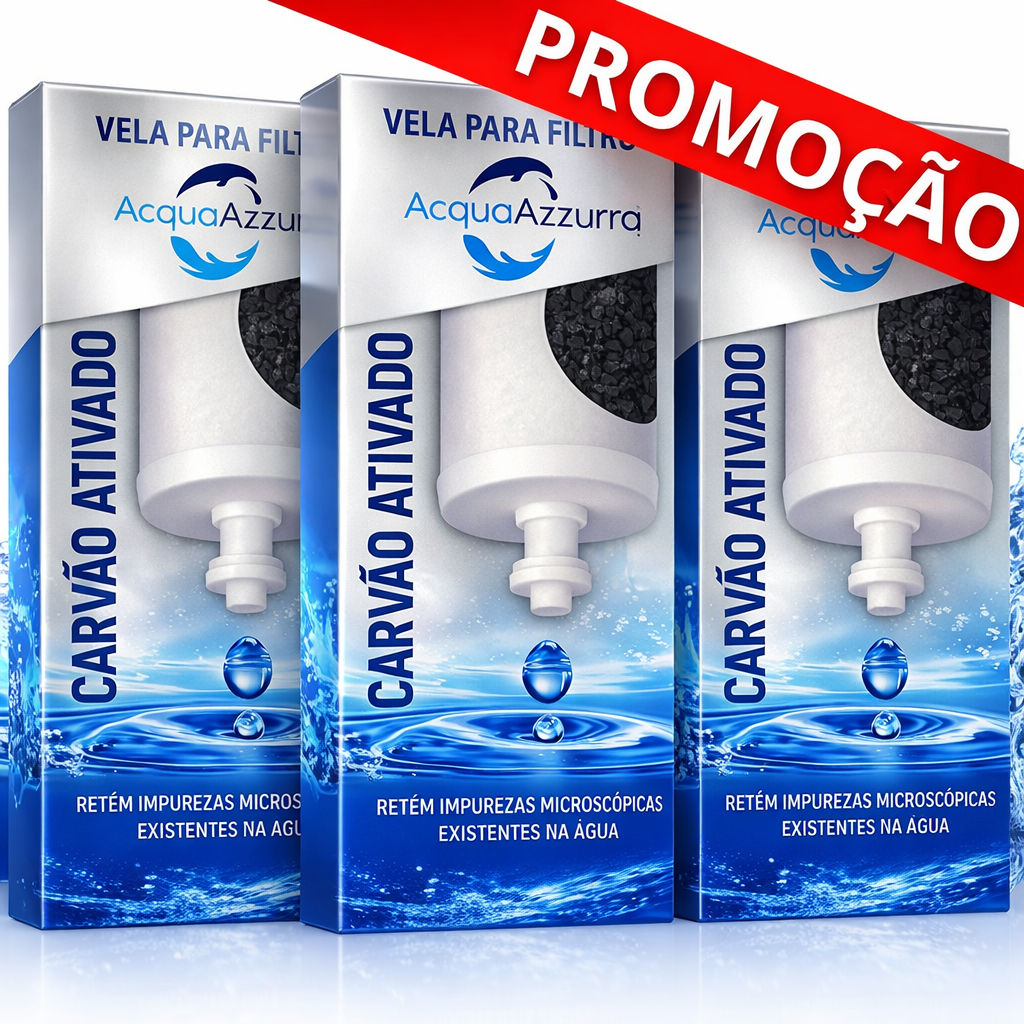 03 Velas Filtro de Barro Carvão Ativado Alcalina Esterilizante -  SERVE PARA TODOS FILTROS DE BARRO