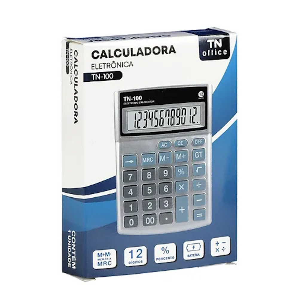 Calculadora Eletrônica 12 Dígitos TN-100 TN Office