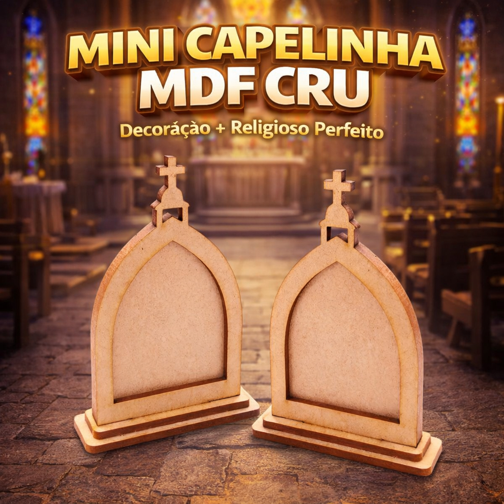 Kit 50 Mini Capelinha 10 Cm Mdf Cru Igrejinha Lembrancinha