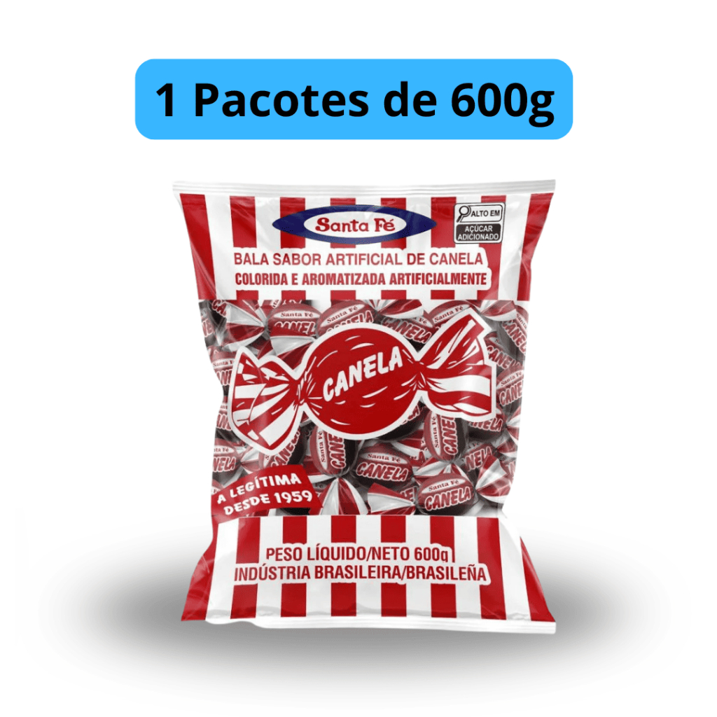 BALA - CANELA - SANTA FÉ - PACOTE 600G - DURA ORIGINAL