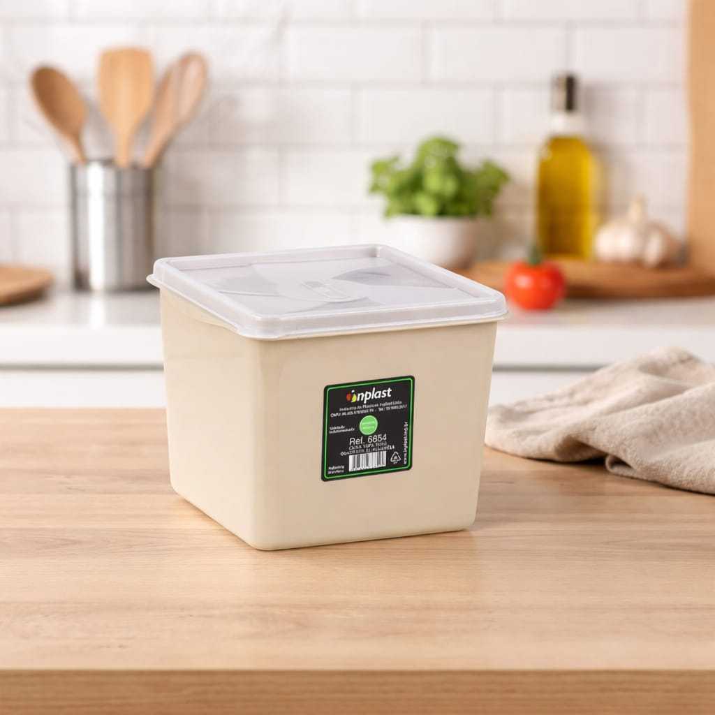 Kit Organizador e ou pote com tampa Plast. de 1 Litro armazena alimento marmita para freezer microondas e lava louça
