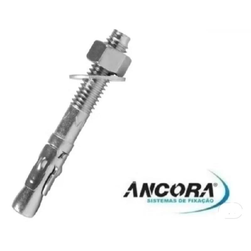 Kit Chumbador PBA 3/8 x 2.1/4 com Porca e Arruela Ancora 06 Peças - Entrega Imediata