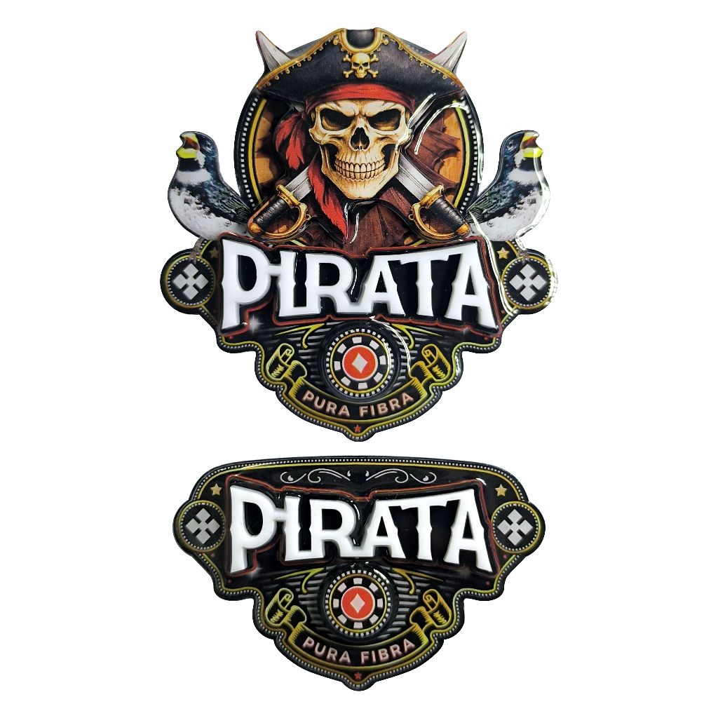Placa de gaiola para Coleiro - Pirata - Placa principal + placa Auxiliar