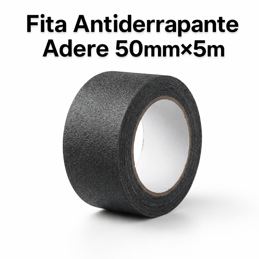 Fita Antiderrapante 50mm×5m Escada Segura Resiste a Chuva, Sol e Tráfego Intenso