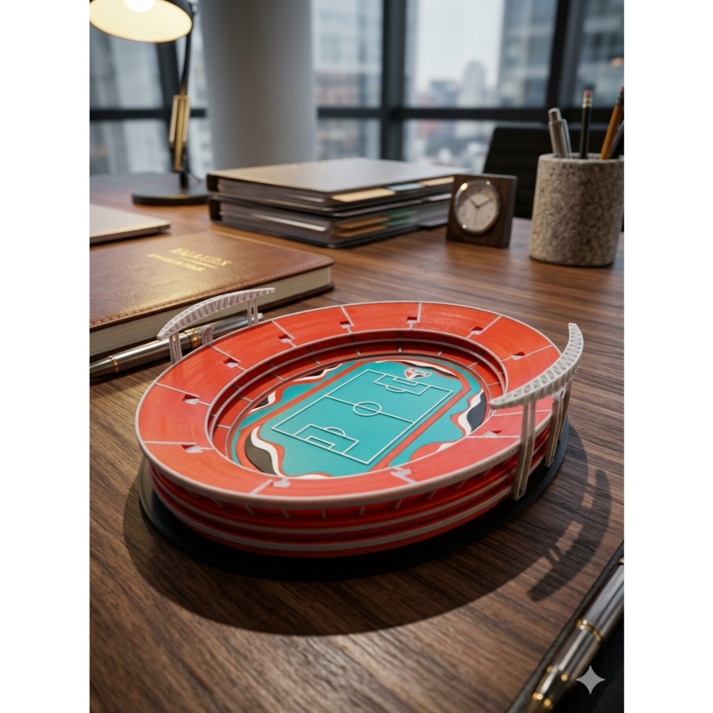 Estádio Morumbis Morumbi São Paulo FC: Miniatura Réplica 22cm - Maquete Futebol Tricolor Detalhado Presente Decoração
