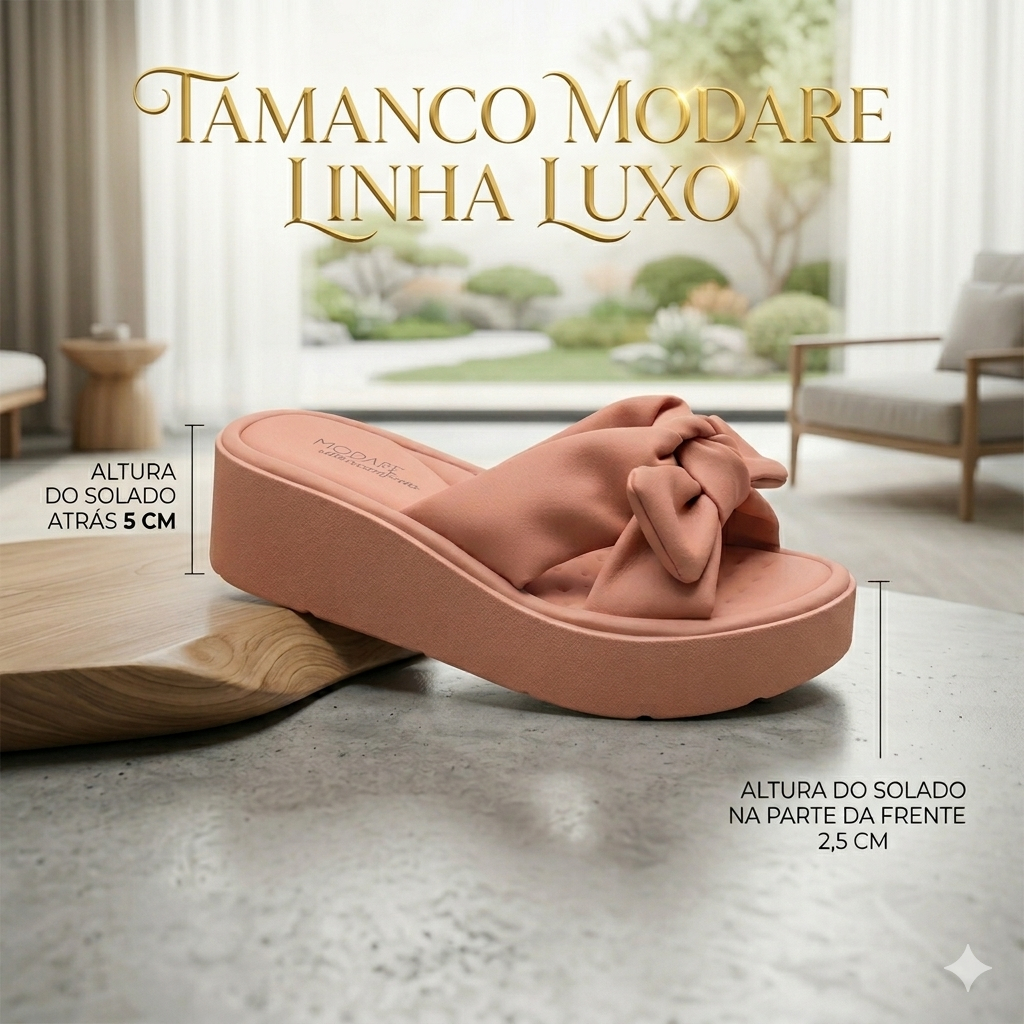 Tamanco Luxo modare ultra conforto sandalia coleçao nova tendencia femininina chinelo top laço
