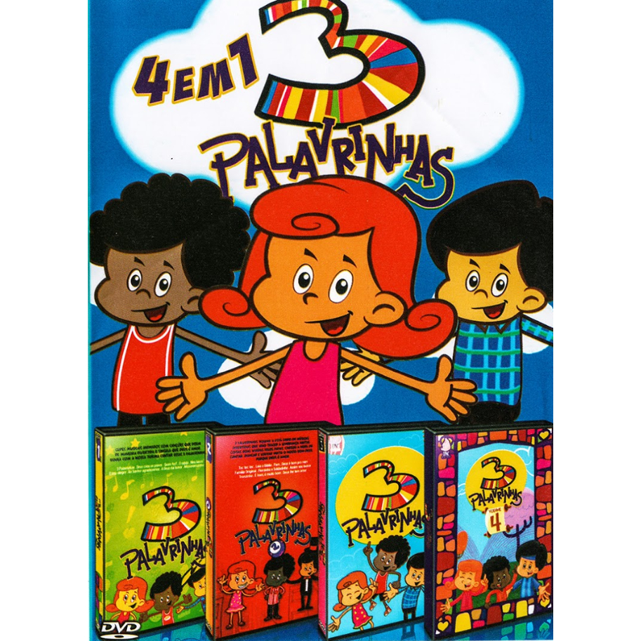 DVD 3 Palavrinhas 4 em 1Infantil Educativo