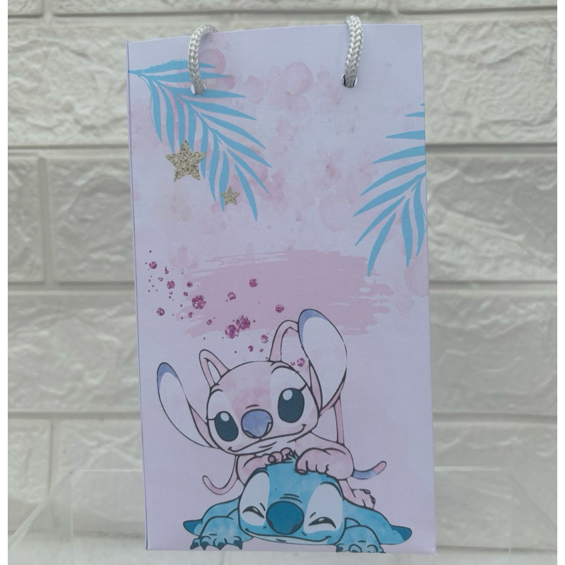Sacolinha Surpresa Personalizada Stitch & Angel | Lembrancinha para festa PEGUE E MONTE