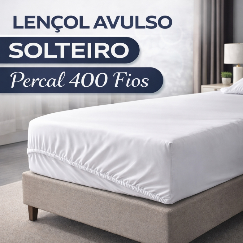Lençol Avulso 400 Fios Solteiro Casal Queen King Peças Percal Cama Box- Várias Cores