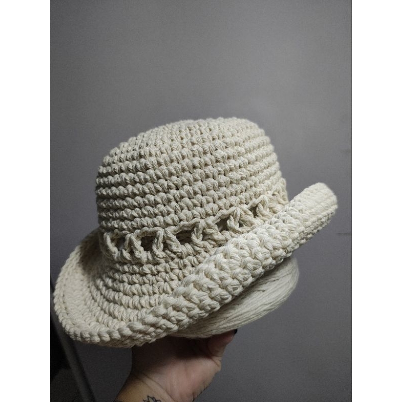 Chapel Bucket hat em crochê de barbante Premium
