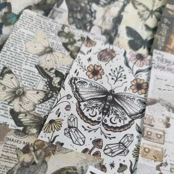 19pçs - kit vintage - scrapbook - journal - papers - colagem - borboletas — imagem 2 de 2