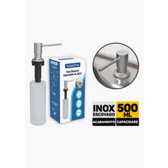 Dosador Dispenser Sabão Líquido Tramontina Inox Embutir Pia Cozinha Prático