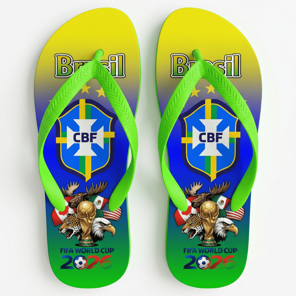 Chinelo Brasil Copa do Mundo 2026 Adulto Infantil Confortavel 2 Modelos