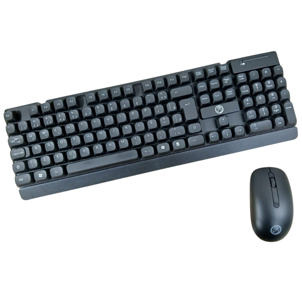 Kit Teclado e Mouse sem Fio BrazilPC BPC-5271/17 - ABNT2 - 1200DPI - Preto