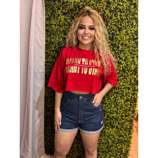blusa Tshirt crooped Tshirts  listra roupas feminina Tshirt cropped blusas renda feminina