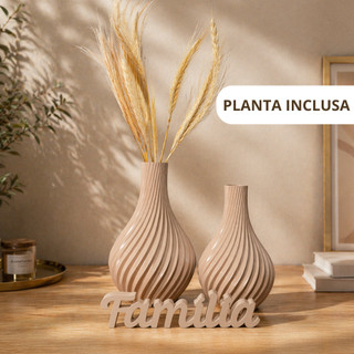 Kit 2 Vasos Decorativos + Letreiro Personalizado Decoração Moderna Elegante Casa e Escrit…