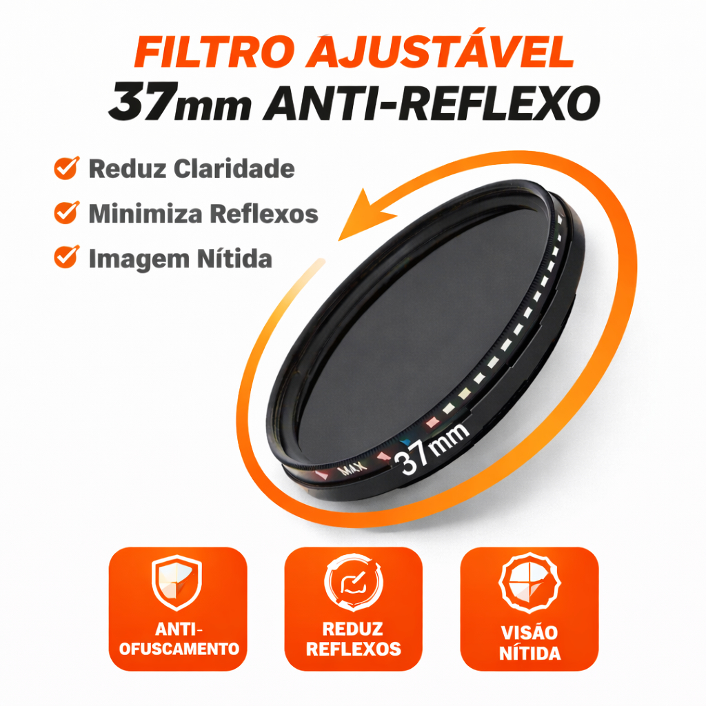 Lente Escura Ajustável para Visão Noturna | Anti-Reflexo e Reduz Claridade