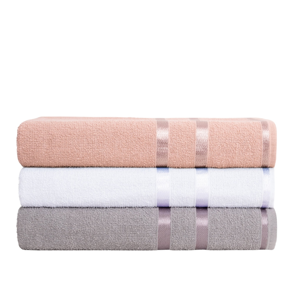 KIT 3 Toalhas de banho Lyra -  100% Algodão - Majo Home