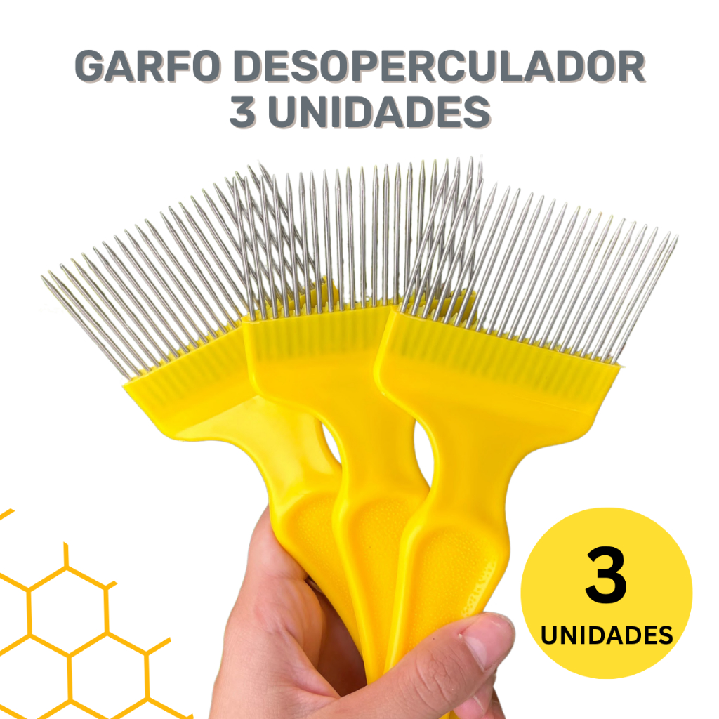 3 Un Garfo Desoperculador Mel 21 Agulhas Removedor Cera Favo Abelha Apicultura