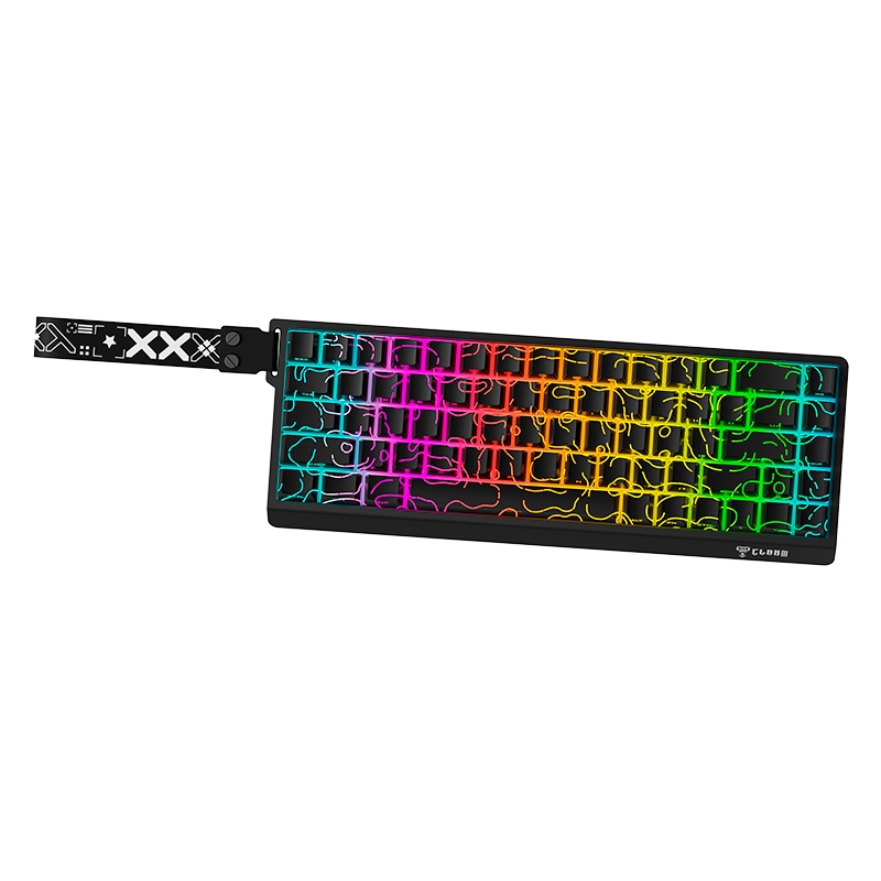 Teclado Gamer RGB 65% Clanm Arkan 68 Teclas Compacto Anti Ghosting Branco Preto USB