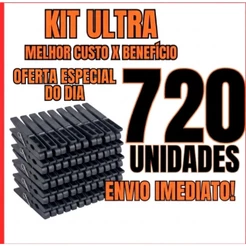 Kit 720 a 120 Prendedores de Roupa Preto Resistente Antiderrapante Alta Durabilidade Varal Reforçado