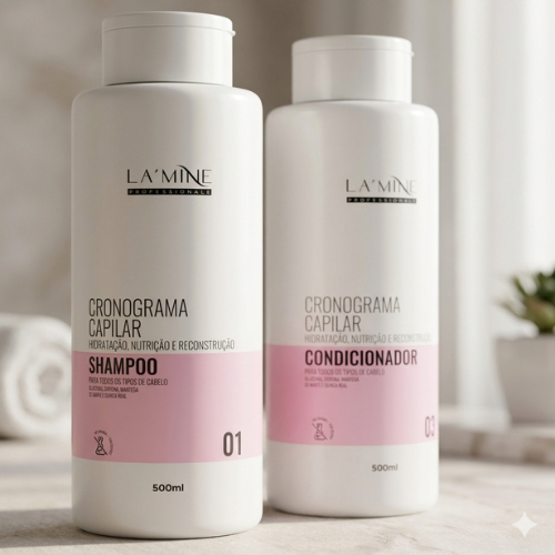 Shampoo + Condicionador Lamine Cronograma Capilar 500ml x 2 Hanova