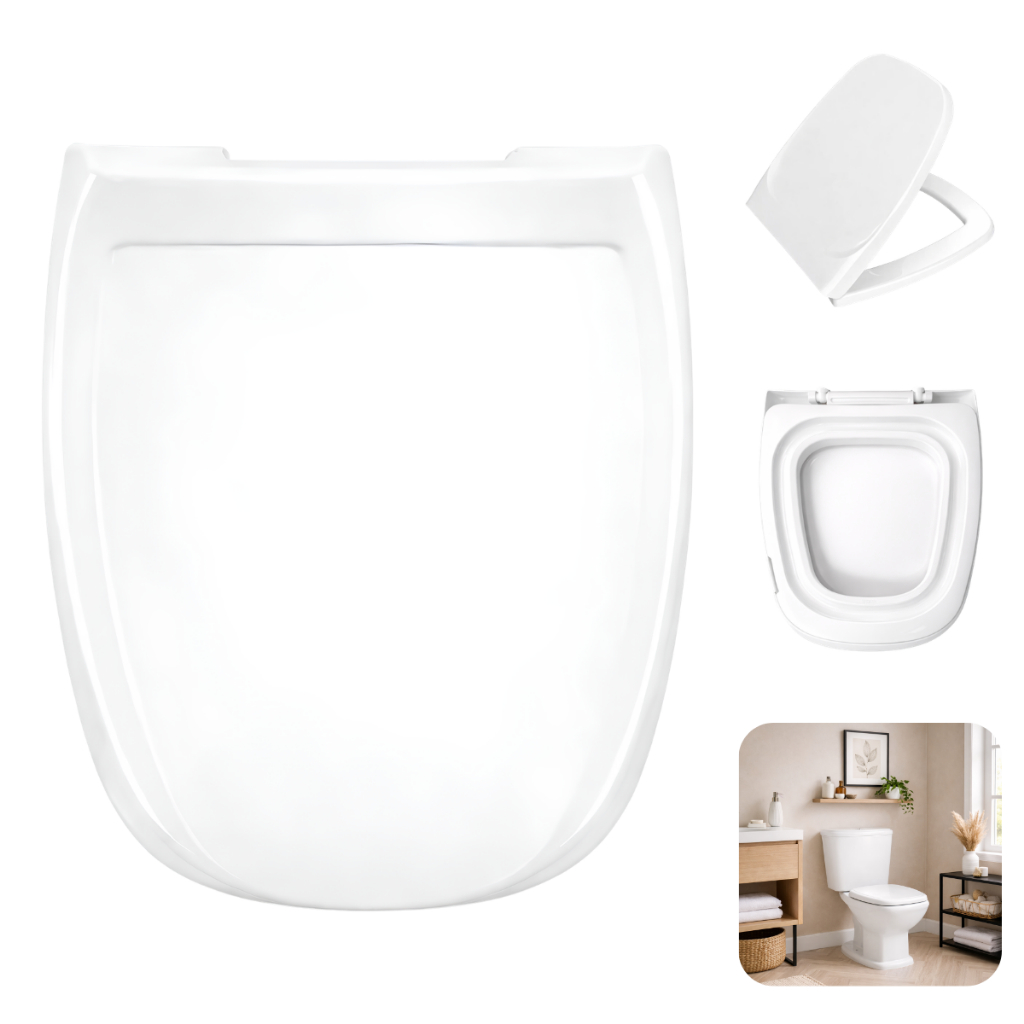 Assento Sanitário Almofadado Retangular Fit Para Vaso Celite 1.6gpf 6.0lpf