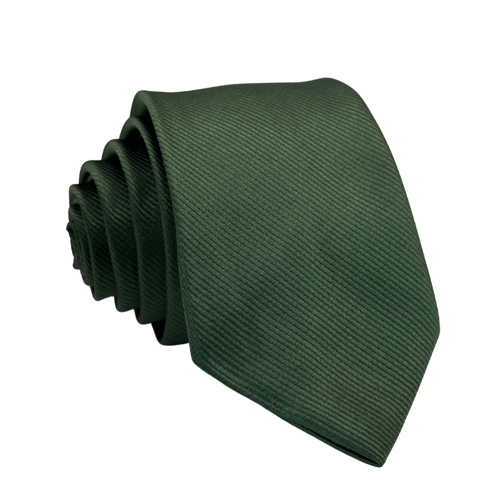 Kit Gravata Verde Oliva escuro Slim Masculina Social Premium Lisa | Casamento Padrinhos 145cm