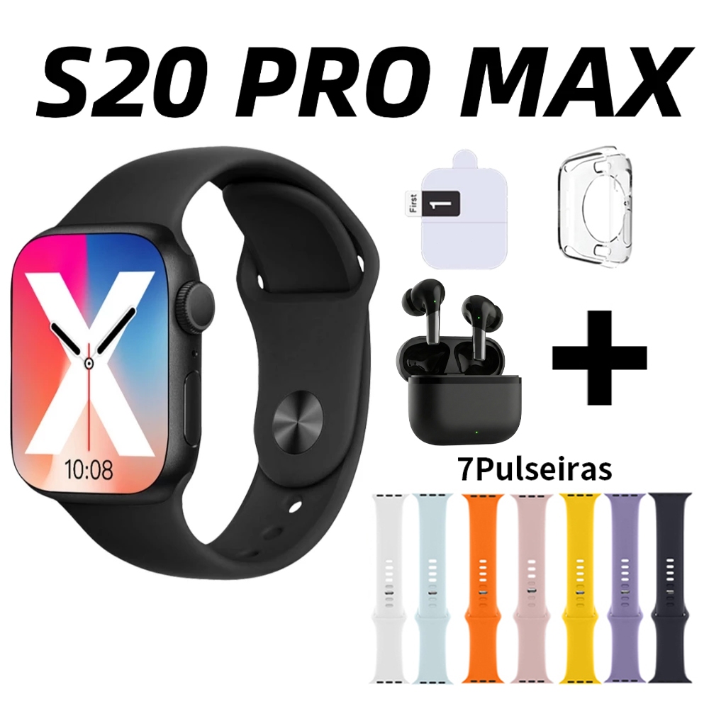 Relógio Smartwatch Original S20 PRO MAX+FONE Série 49mm, GPS, NFC, Monitor de Pressão Arterial – São Paulo