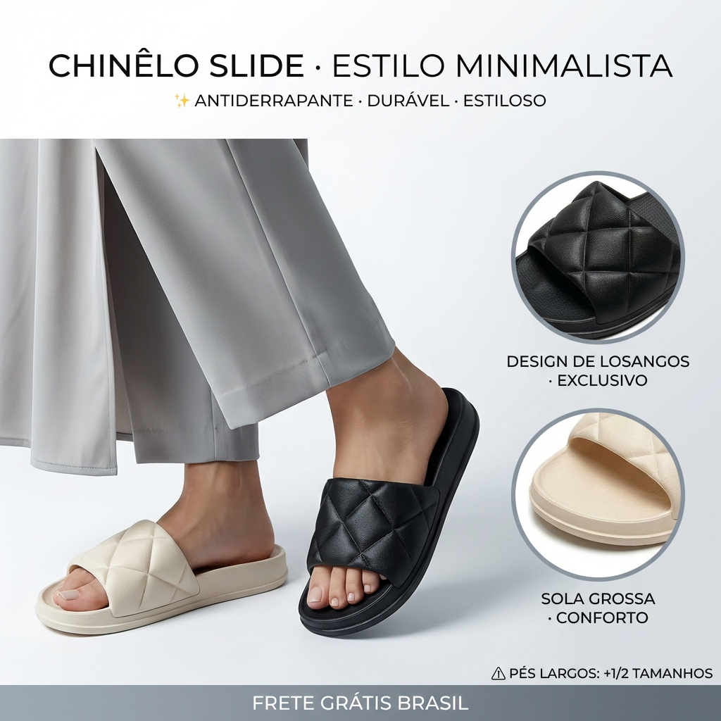 Chinelo EVA Slide Nuvem Macio - Amortecimento Leve, Antiderrapante, Uso Interno e Externo