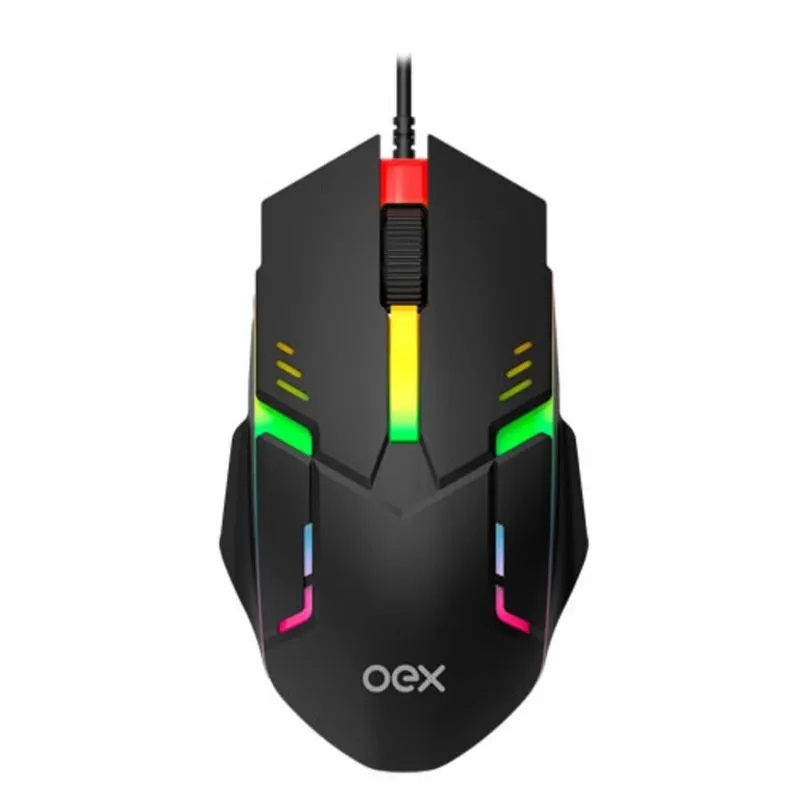 Mouse Oex Rainbow Usb Gamer com Led - MS303