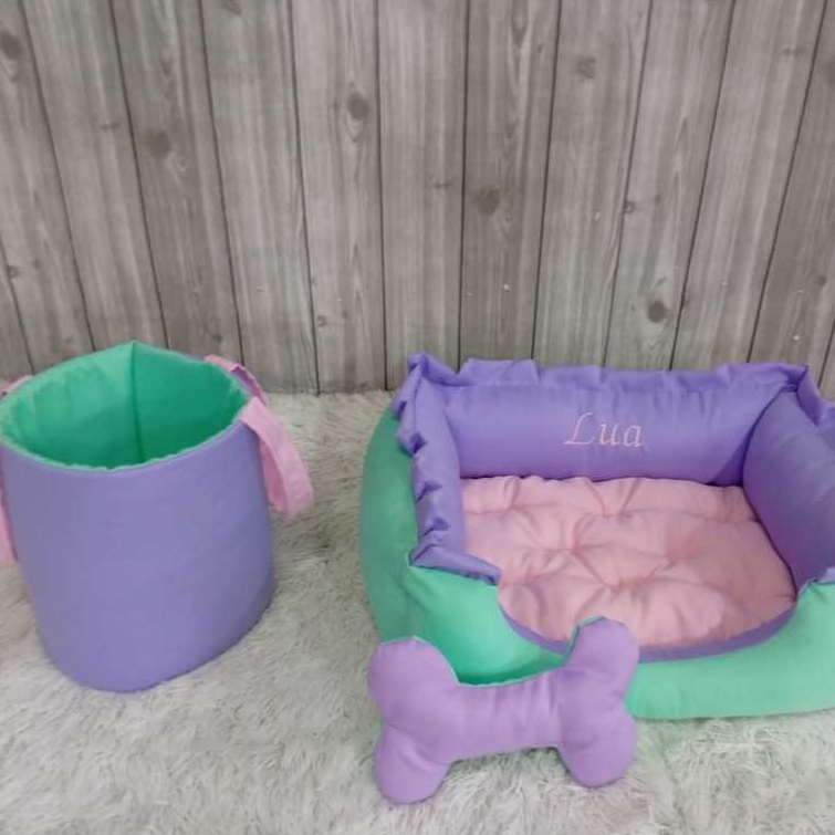 Cama Pet Quadrada Oxford Cyan Caminha Para Cães Gatos Cesto Organizador de Brinquedo Personalizada