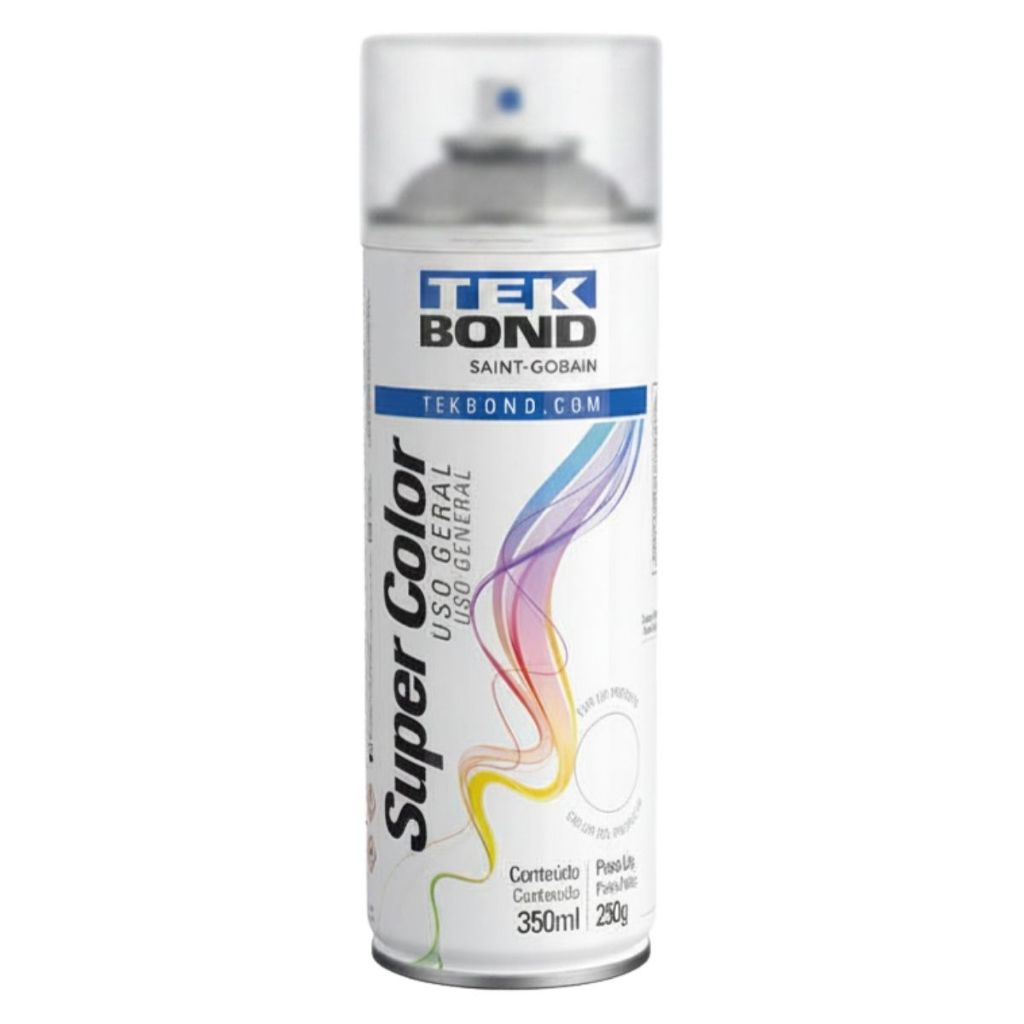Verniz Spray Fosco Tekbond 350ml Uso Geral Super Color Proteção Madeira Metal Incolor