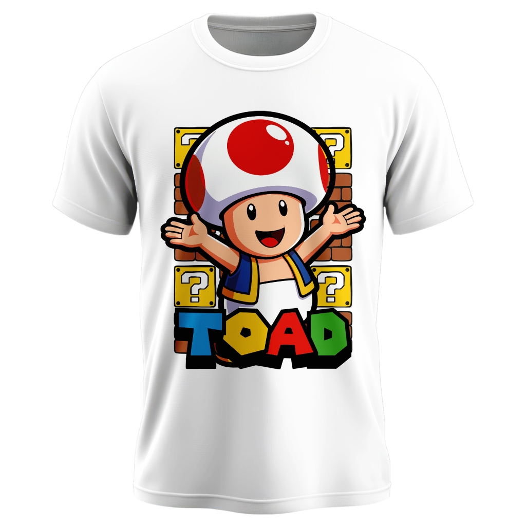Camisa TOAD Cogumelo Mario Bros Infantil & Juvenil ALTA Qualidade Promoção ENVIO IMEDIATO!