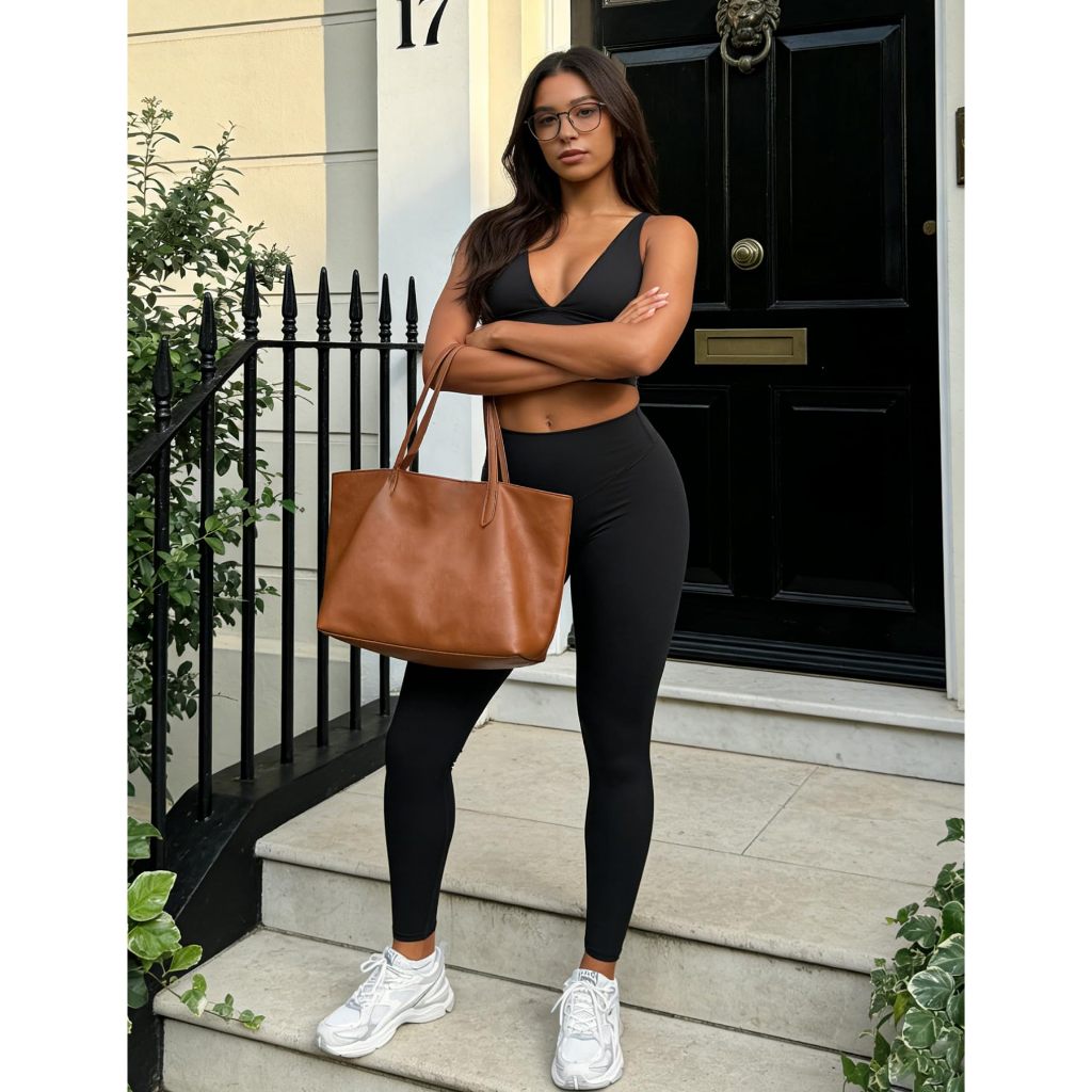 Calça Legging Feminina Cintura Alta Empina Bumbum com Bolso Academia Yoga Fitness