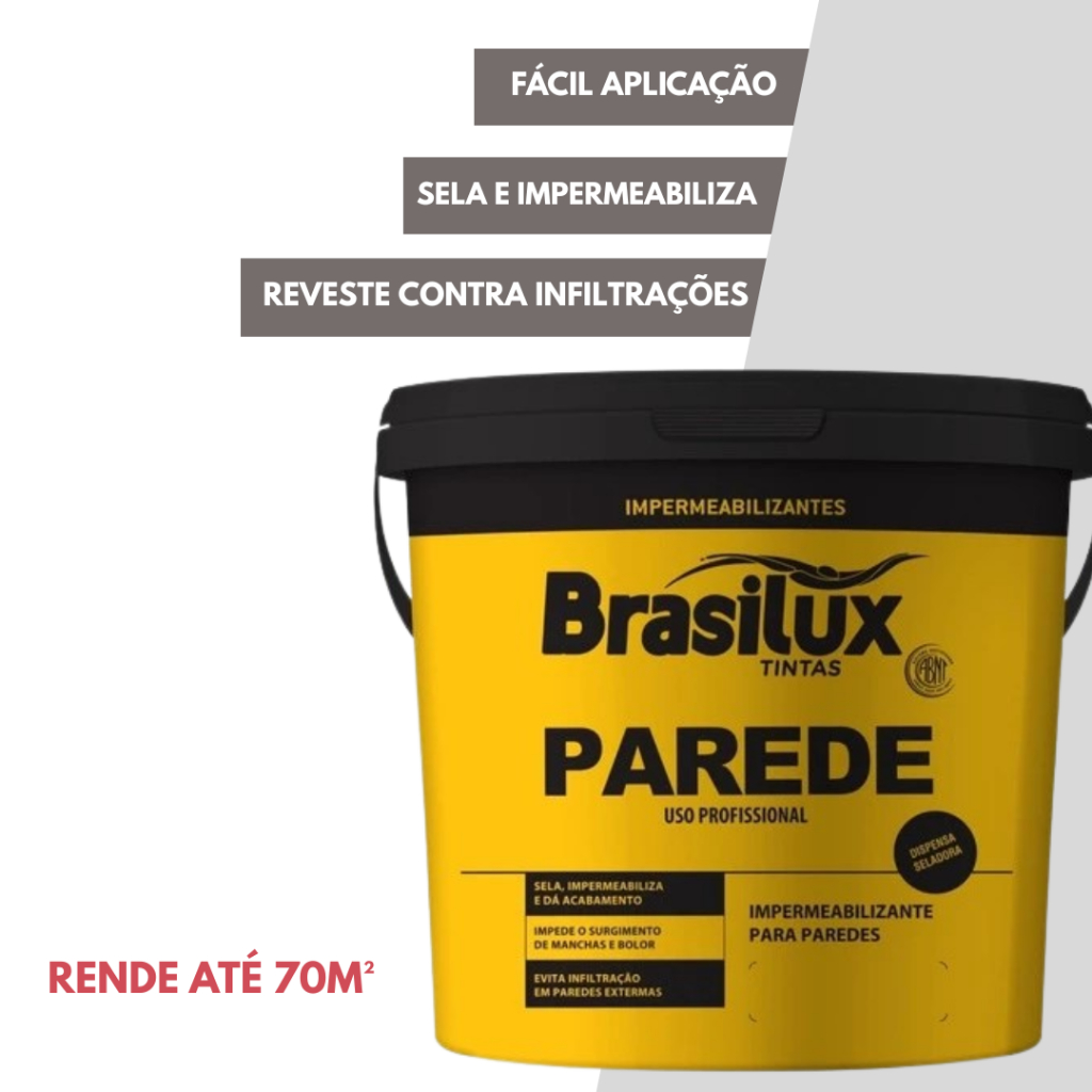 Tinta Impermeabilizante Para Parede Branco 18kg Tripla Função Brasilux