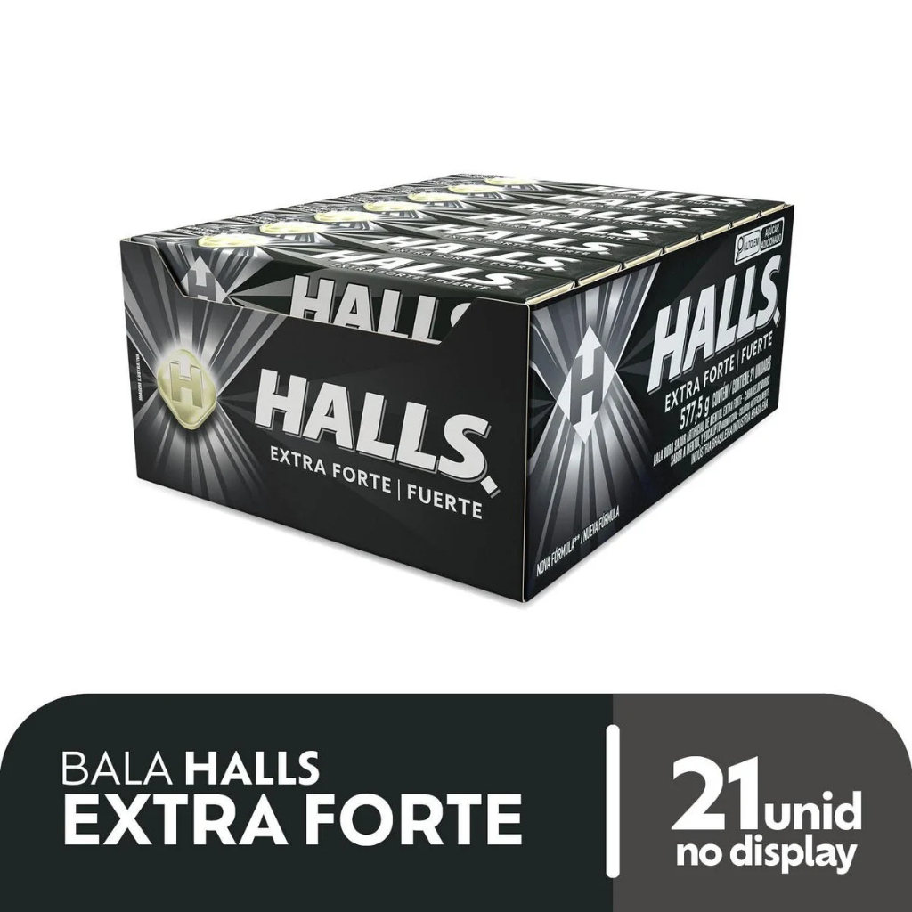 Drops Halls Display 588g c/ 21 Unidades Cereja e Todos os Sabores