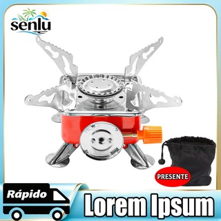 Fogareiro Portátil Fogão á Gás Ingnição Automática Camping Viagem Dobrável Kit Com 1 Fogareiro Portátil a Gás- Sacola