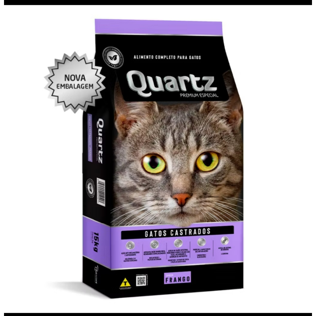 Ração Quartz Premium Gato Castrado Frango 10,1kg