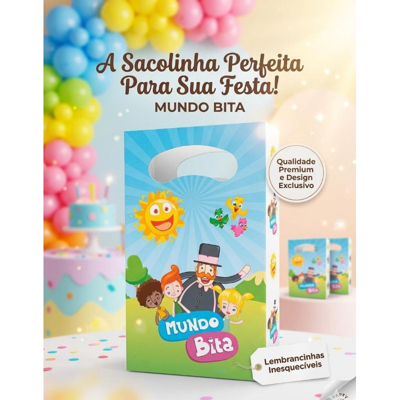 Sacolinhas Surpresa para lembrancinhas Mundo Bita - kits festas aniversário infantil