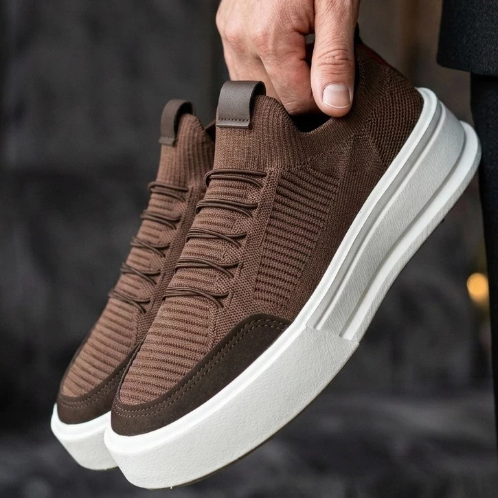Tênis Sapatênis Masculino Knit Confortável Respirável Estilso Fácil de Calçar Resistente para o Dia a Dia