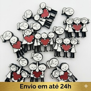 Enfeite Família Mãe Solo Feliz Coração 3D Personalizada Várias Opções -  Presente Dia das Mães Pais Namorados Celebração