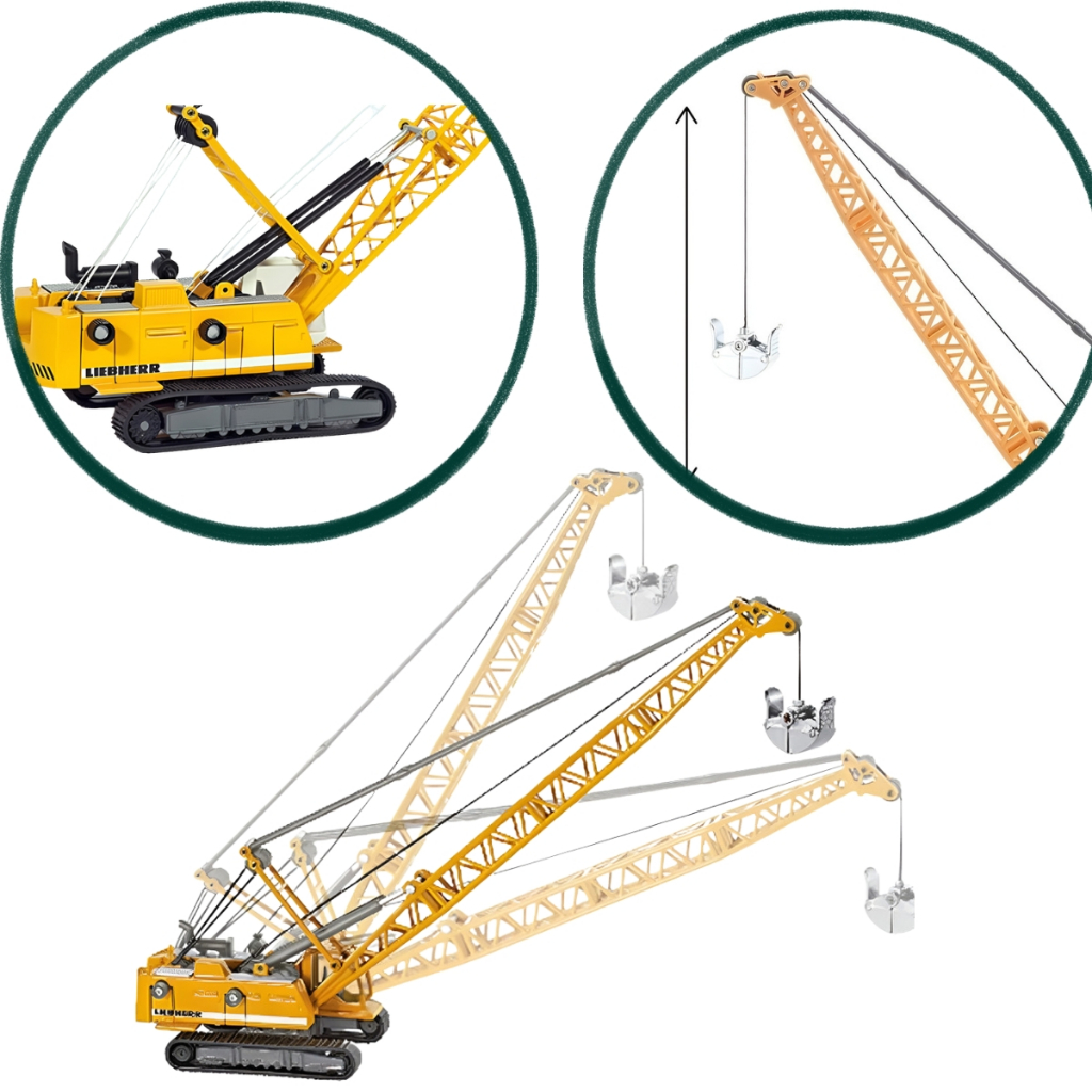 Miniatura Escavadeira Guindaste a Cabo Liebherr Siku 1/87 Original Metal Diecast Obra Escala 1:87 Maquete Colecionável