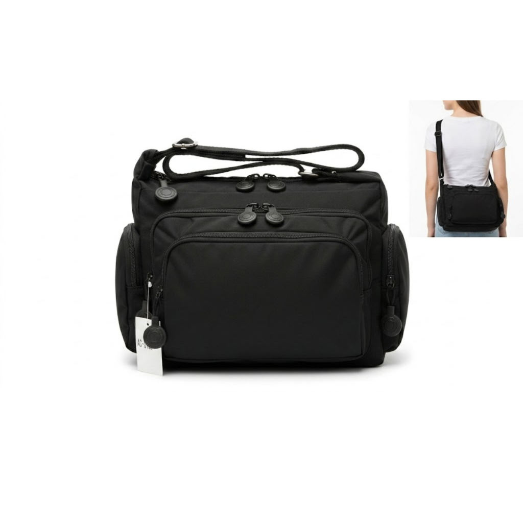 Bolsa Feminina Transversal Impermeável Nylon Escola Trabalho Faculdade Academia Cores