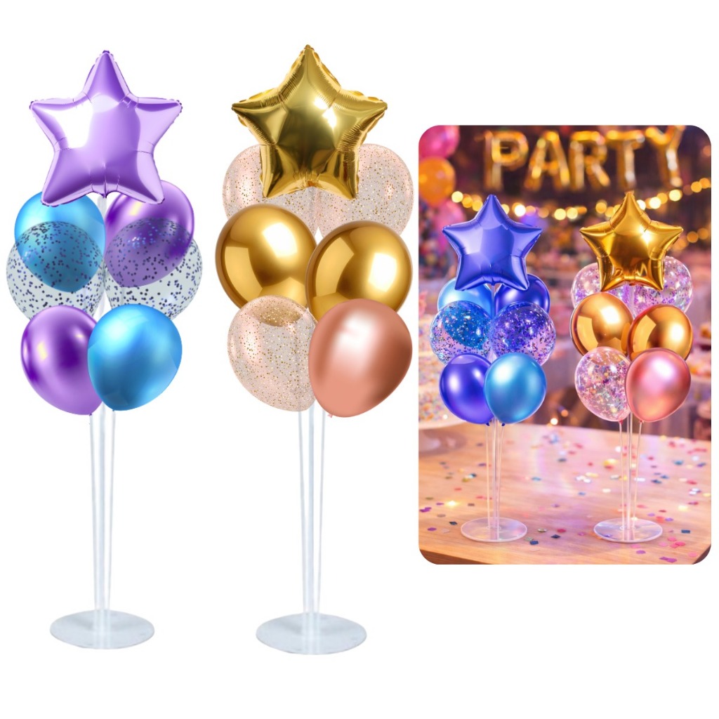 Suporte Chão Para Balão Bexiga De Chão 70cm 7 Hastes