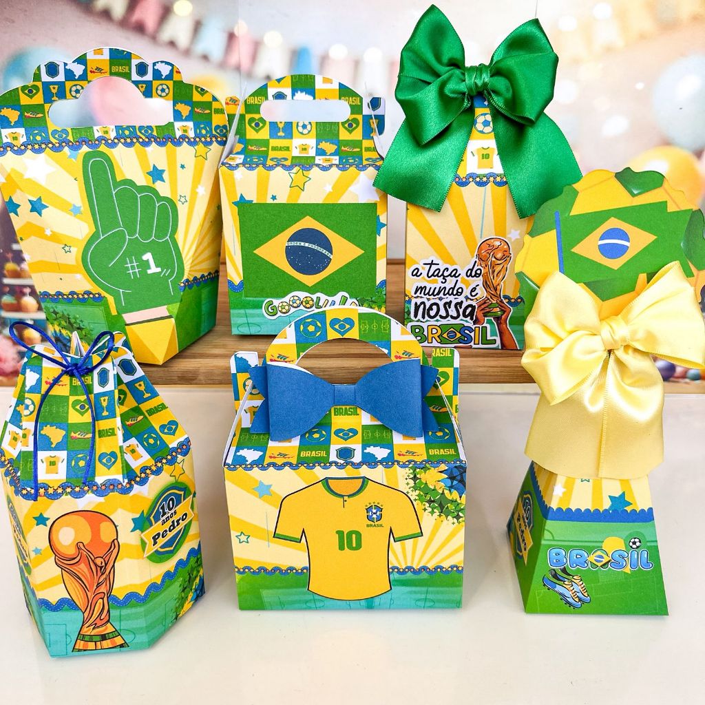 Kit Caixas Personalizadas SELEÇAO BRASILEIRA / Brasil / COPA ( PEGUE E MONTE)