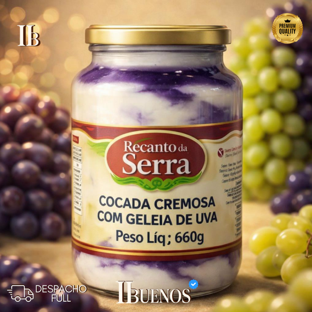Cocada Cremosa com Geleia de Uva 660gr - Recanto da Serra
