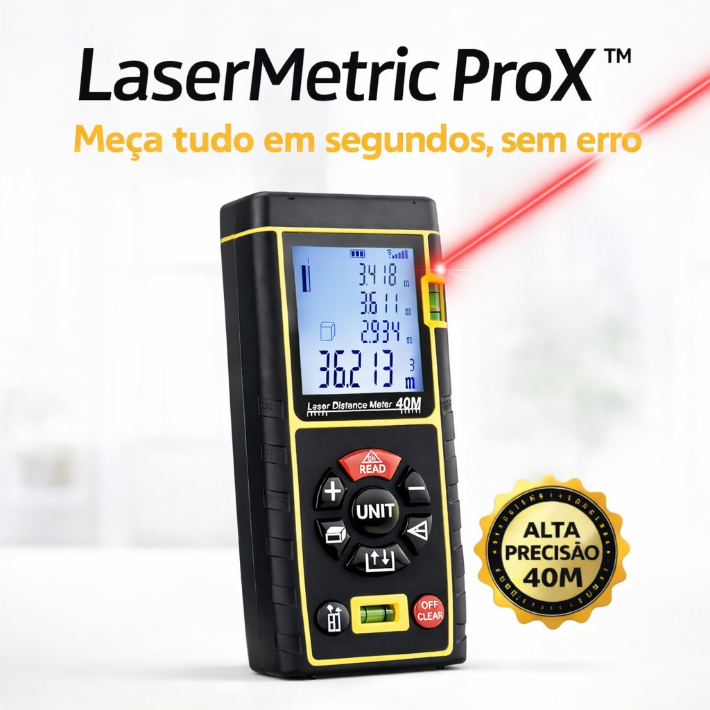 Trena Laser Digital 40m Medidor Distância Profissional com Nível Alta Precisão