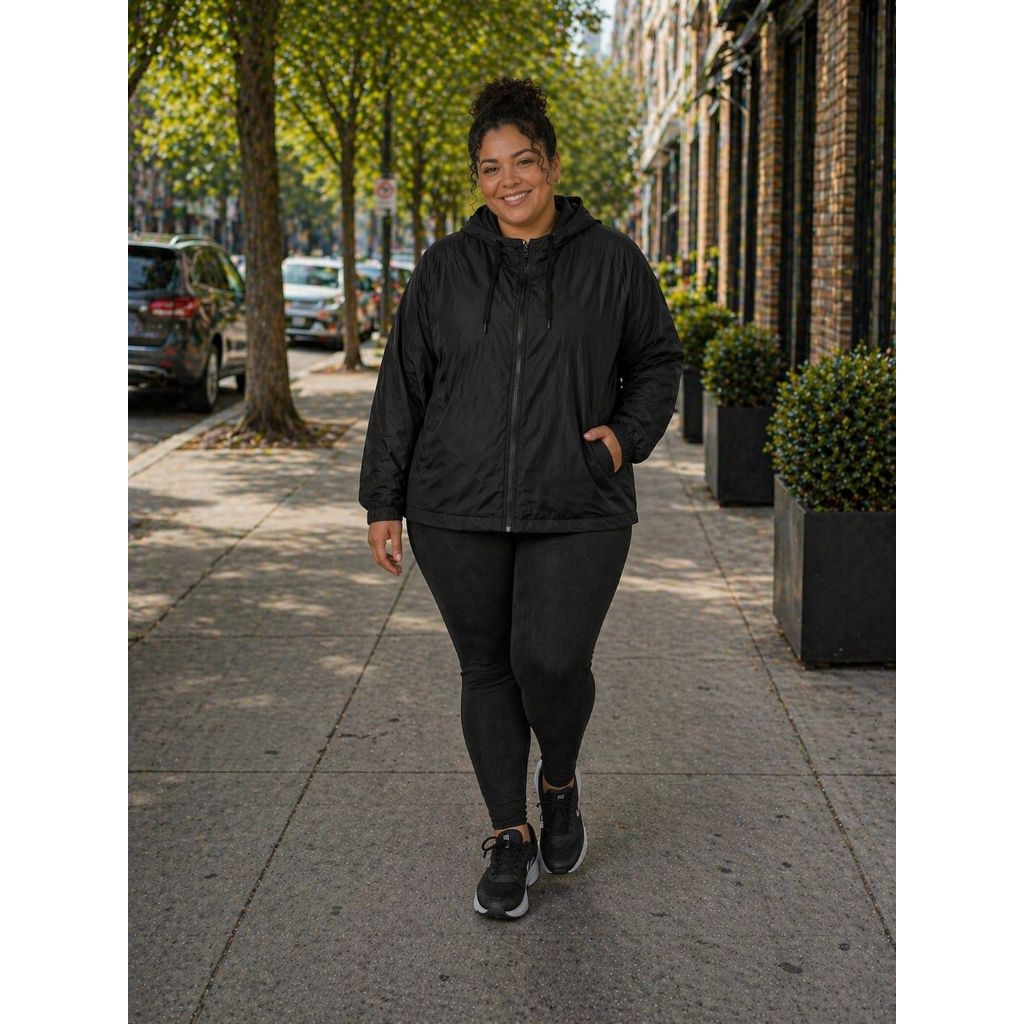 Jaqueta Feminina Forrada G1 G2 G3 Corta Vento Plus Size Academia Caminhada Secagem Rápida