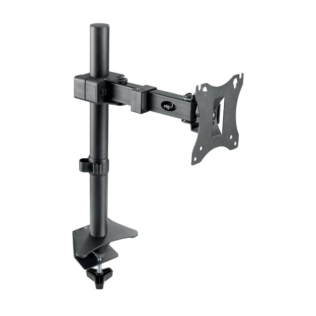 Suporte Ergonômico Articulado de Mesa, Monitor 17" a 34", Giro 360°, Ajuste de Altura, Suporte Até 7kg, Preto, F50N, ELG